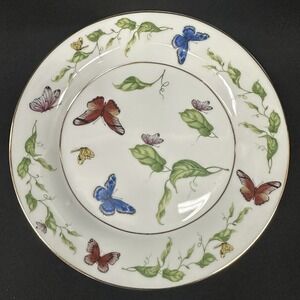 Godinger & Co. 10 3/4" Porcelain Dinner Plate w/Hand-painted Butterflies Vintage